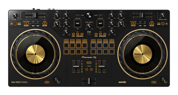 Pioneer DDJ-REV1-N Scratch-Style 2-Channel DJ Controller for Serato DJ Lite - Gold Edition (Optional Shell Case)
