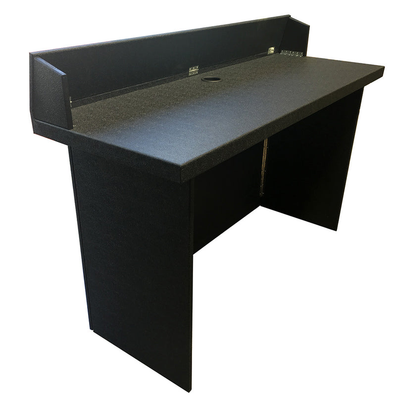 Portable Heavy-Duty DJ BOOTH-TABLE | Black Tolex Vinyl Covered