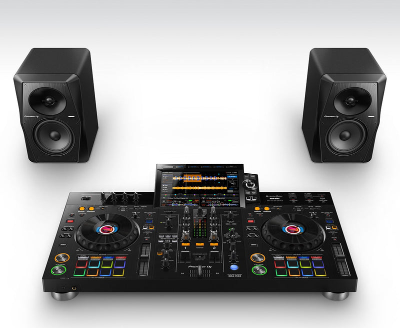 Pioneer XDJ-RX3 All-In-One DJ System for Rekordbox & Serato DJ X VM-70/VM-80 Monitors Package w/ FREE DJ Headphones