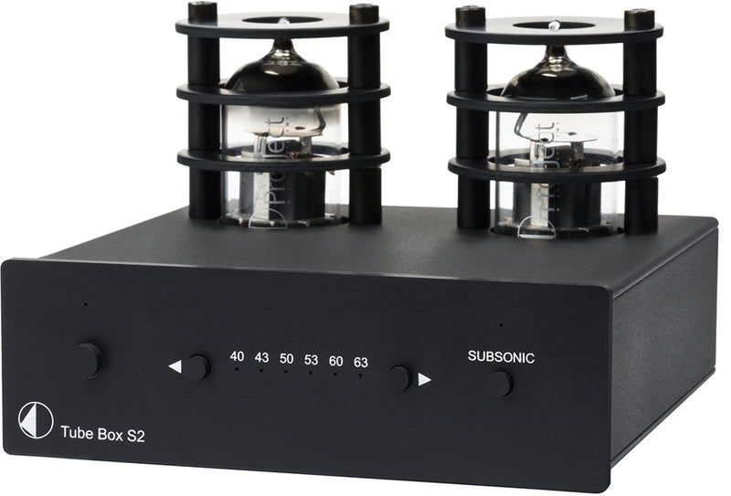 Pro-Ject TUBE BOX S2 Phono Pre-amplifier with Tube Output Stage (Silver, Black)