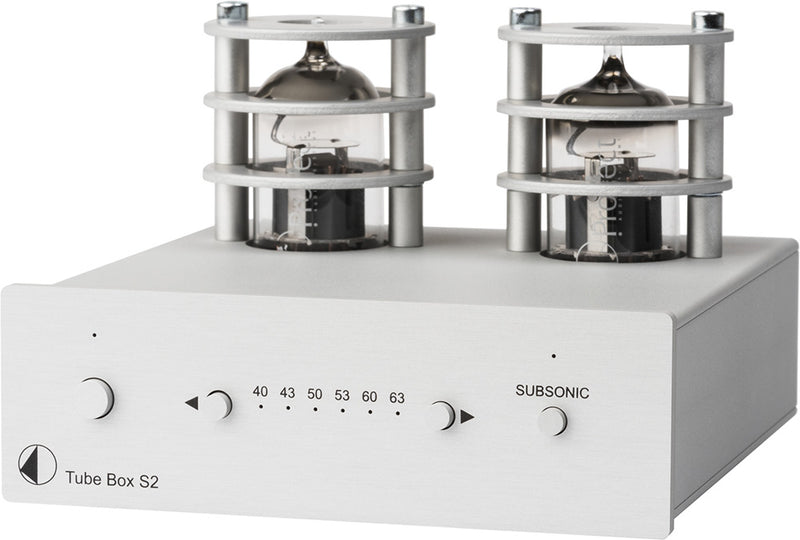 Pro-Ject TUBE BOX S2 Phono Pre-amplifier with Tube Output Stage (Silver, Black)