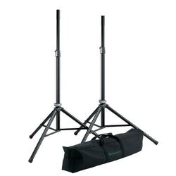 K&M 21449 SPEAKER STANDS (PAIR) Black Aluminium with Bag | Made in Germany w/ 5 Year Warranty