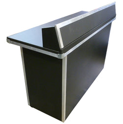 Portable Heavy-Duty DJ BOOTH-TABLE | Black Tolex Vinyl covered with Aluminium Trim