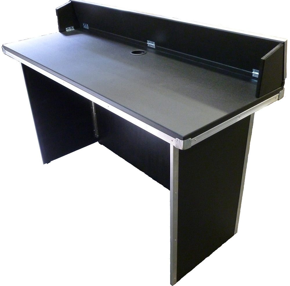 Portable Heavy-Duty DJ BOOTH-TABLE | Black Tolex Vinyl covered with Al