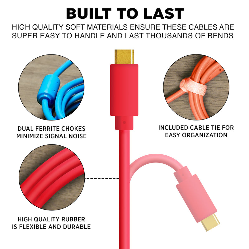 Chroma Cables Audio Optimized USB-A Straight Cable (Various Colours)