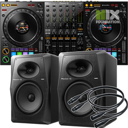 Pioneer DDJ-1000 4-Channel Rekordbox Controller X VM-70/VM-80 Monitors Package w/ FREE DJ Headphones