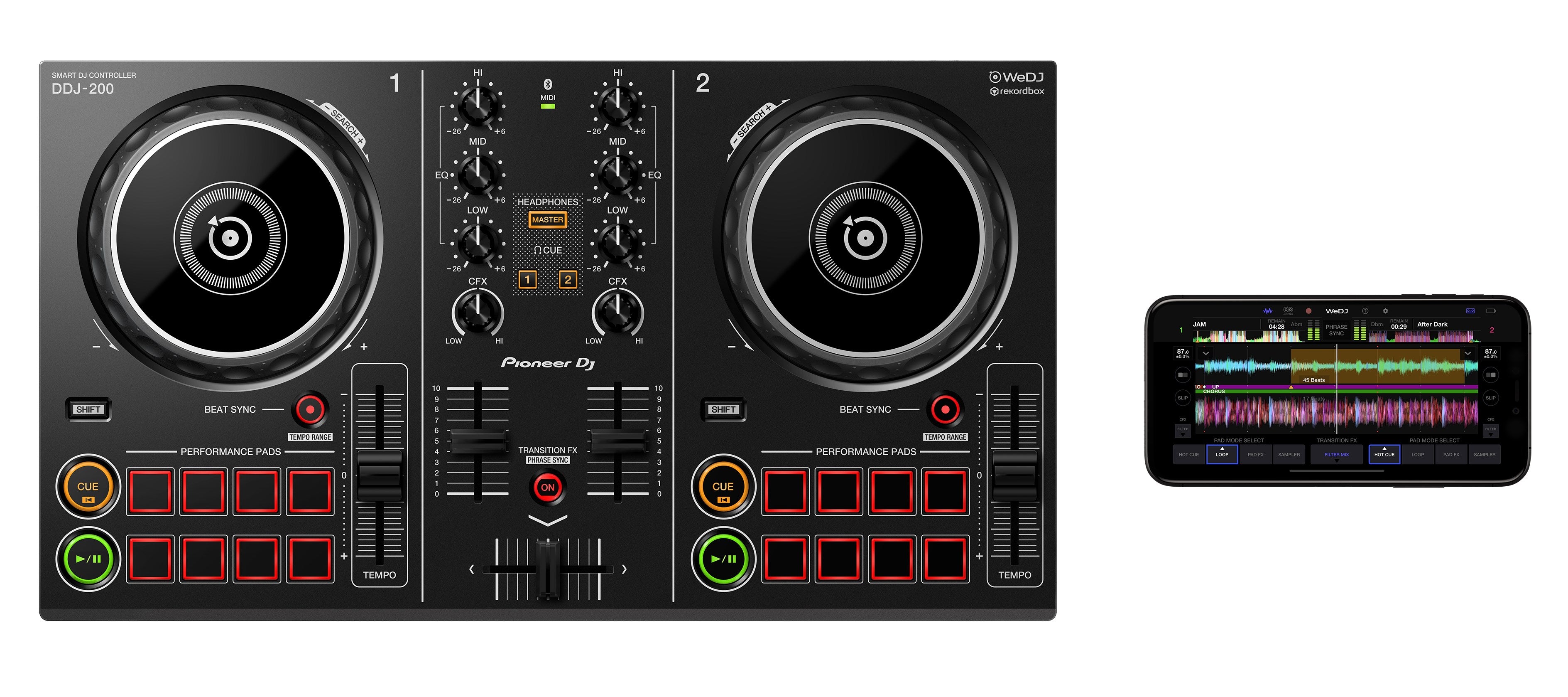 Pioneer DDJ-200 Smart 2-Channel Beginner DJ Controller - Mix 