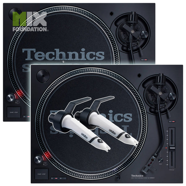 Technics SL-1210MK7 Direct Drive DJ Turntable (PAIR) with Ortofon Concorde Scratch Cartridges Package
